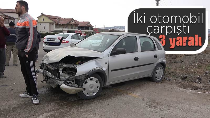 Kırıkkale'de iki otomobil çarpıştı: 3 yaralı