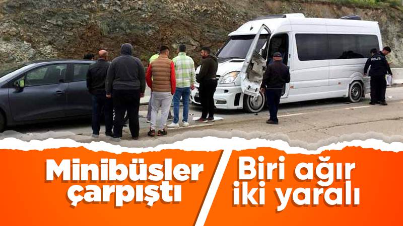 Minibüs kazasında 2 kişi yaralandı 