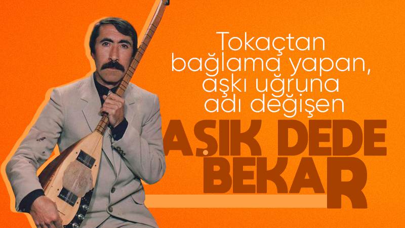 Tokaçtan bağlama yapan aşık Dede Bekar 