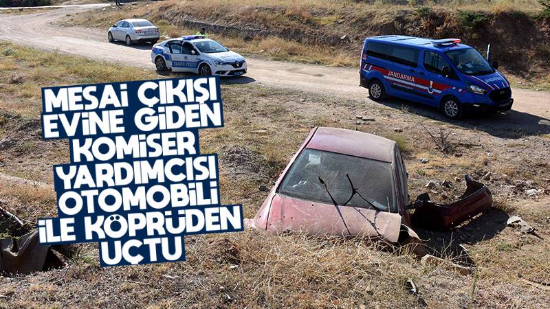 Evine giderken otomobiliyle köprüden uçtu 
