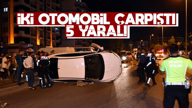 İki otomobilin çarpıştığı kazada 5 kişi yaralandı 