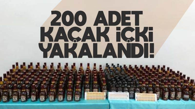 Ticari takside 200 adet kaçak içki ele geçirildi 