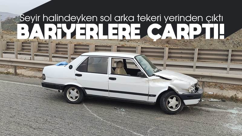 Bariyerlere çarpan otomobildeki 3 kişi yaralandı