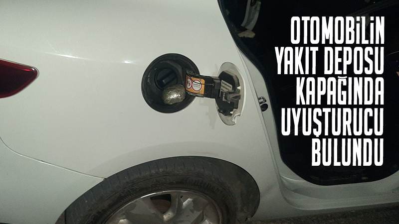 Otomobilin yakıt deposu kapağında uyuşturucu bulundu