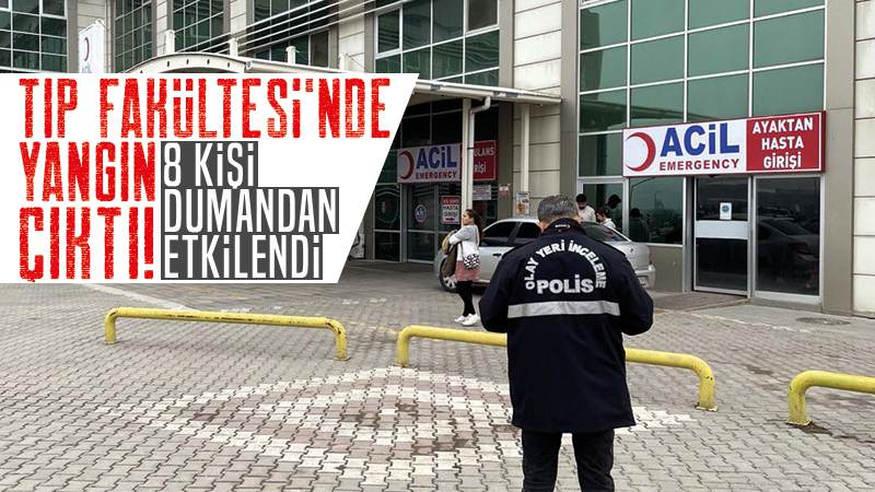 Kırıkkale'de hastanede çıkan yangında 8 çalışan dumandan etkilendi