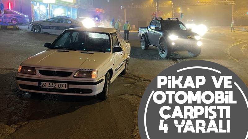 Kırıkkale'de pikap ve otomobilin çarpıştığı kazada 4 kişi yaralandı