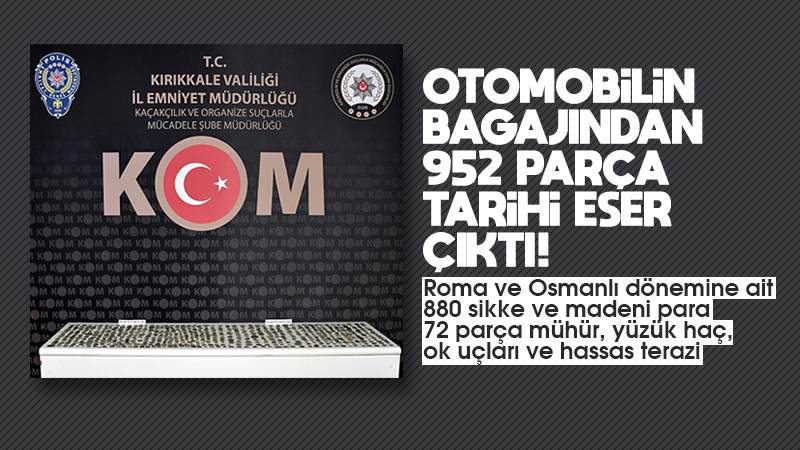 Otomobil bagajından tarihi eser çıktı!