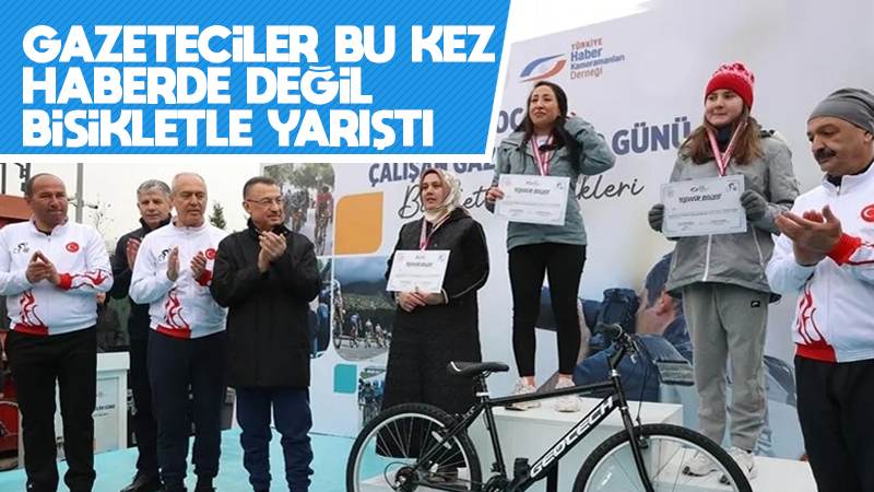 Gazeteciler bu kez haberde değil, bisikletle yarıştı 