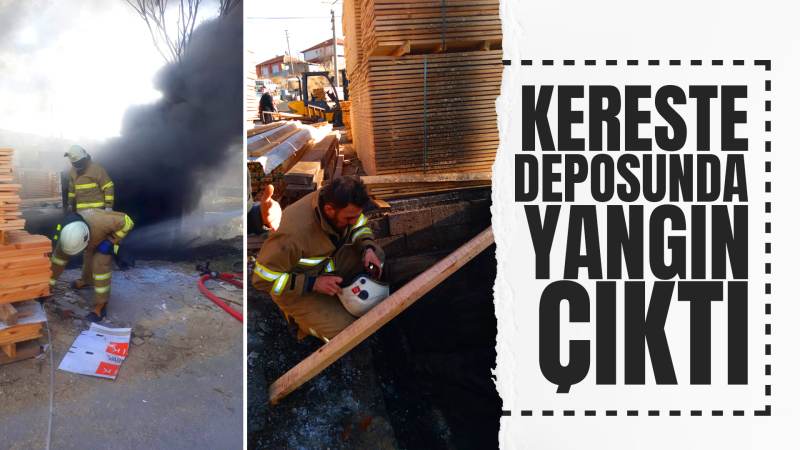 Kereste deposunda yangın çıktı