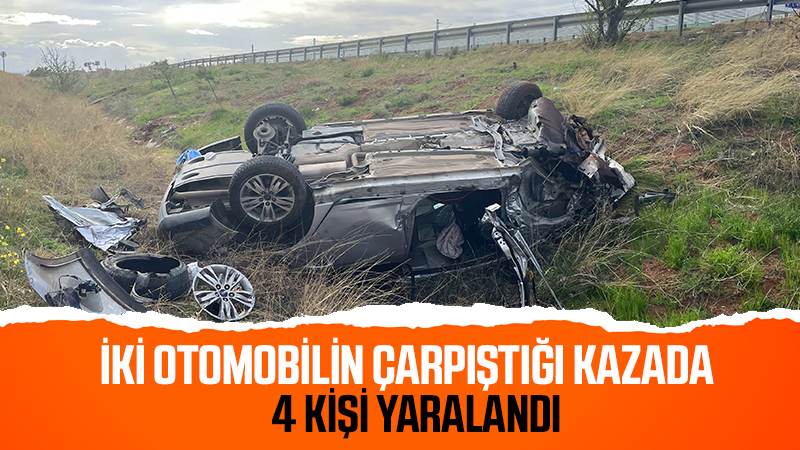 İki otomobilin çarpıştığı kazada 4 kişi yaralandı