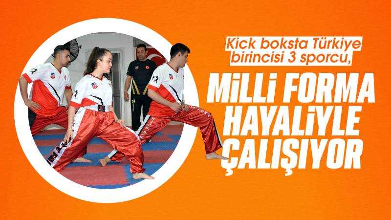 Kick boksta Türkiye birincisi 3 sporcu, milli forma hayaliyle çalışıyor