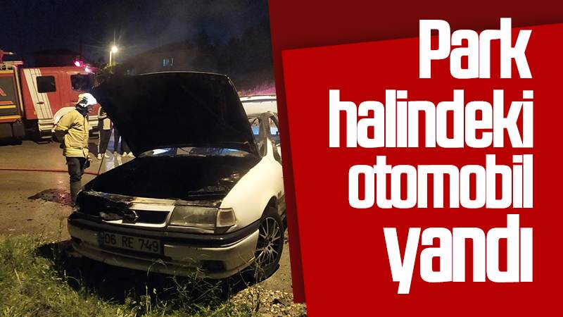 Park halindeki otomobil yandı