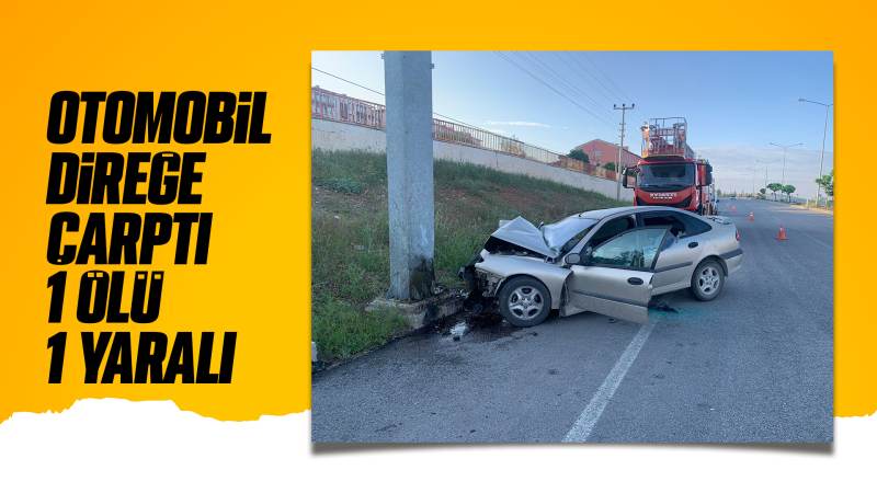Direğe çarpan otomobildeki 1 kişi öldü, 1 kişi yaralandı