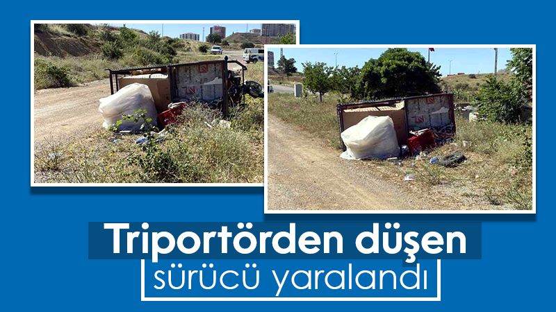 Triportörden düşen sürücü yaralandı