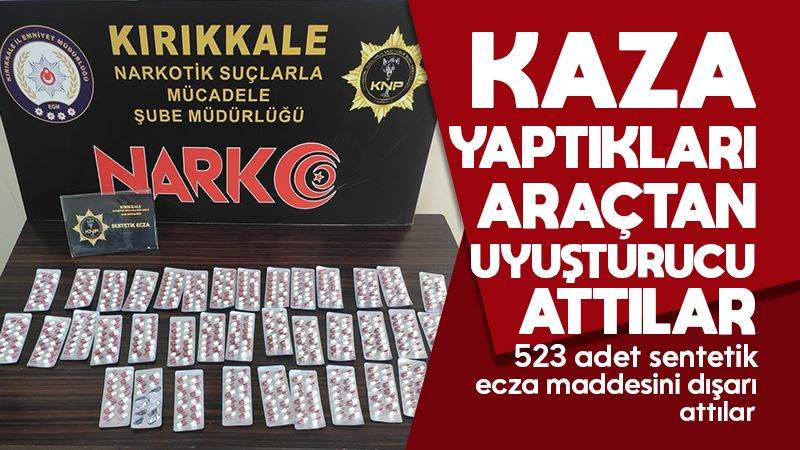 Kaza yaptıkları araçtan uyuşturucu attılar 