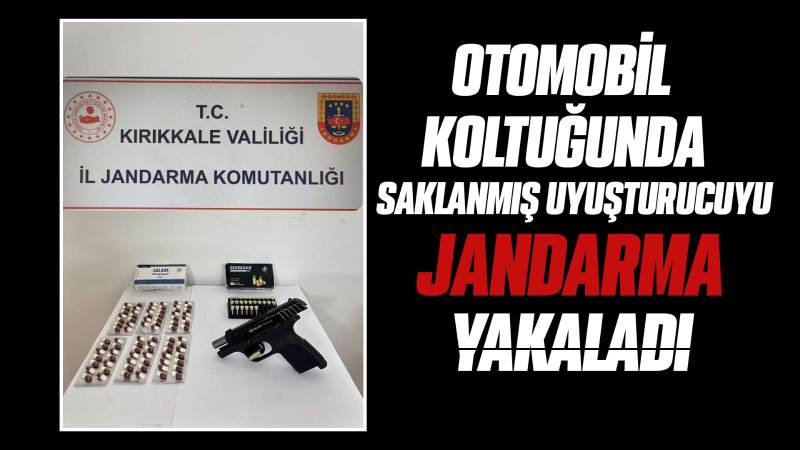 Otomobil koltuğunda saklanmış uyuşturucuyu Jandarma yakalandı