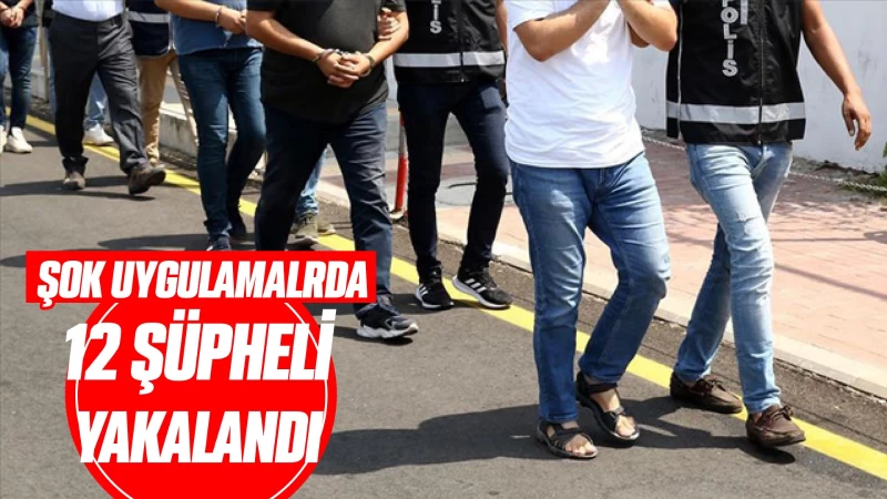Şok uygulamalarda 12 şüpheli yakalandı 