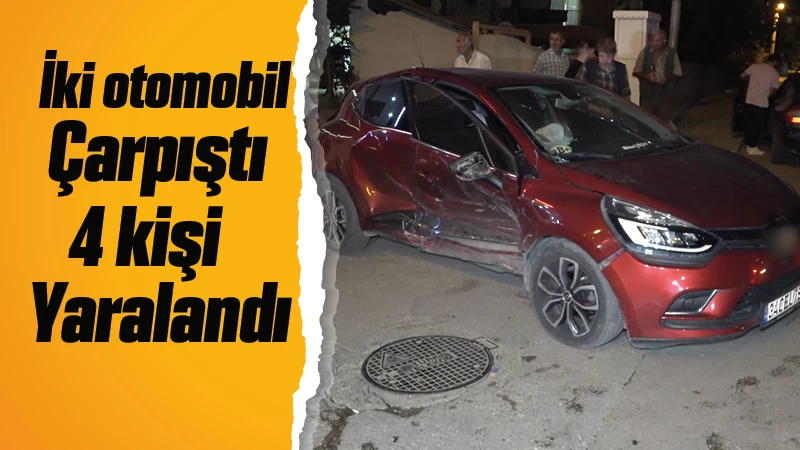 İki otomobil çarpıştı: 4 yaralı 