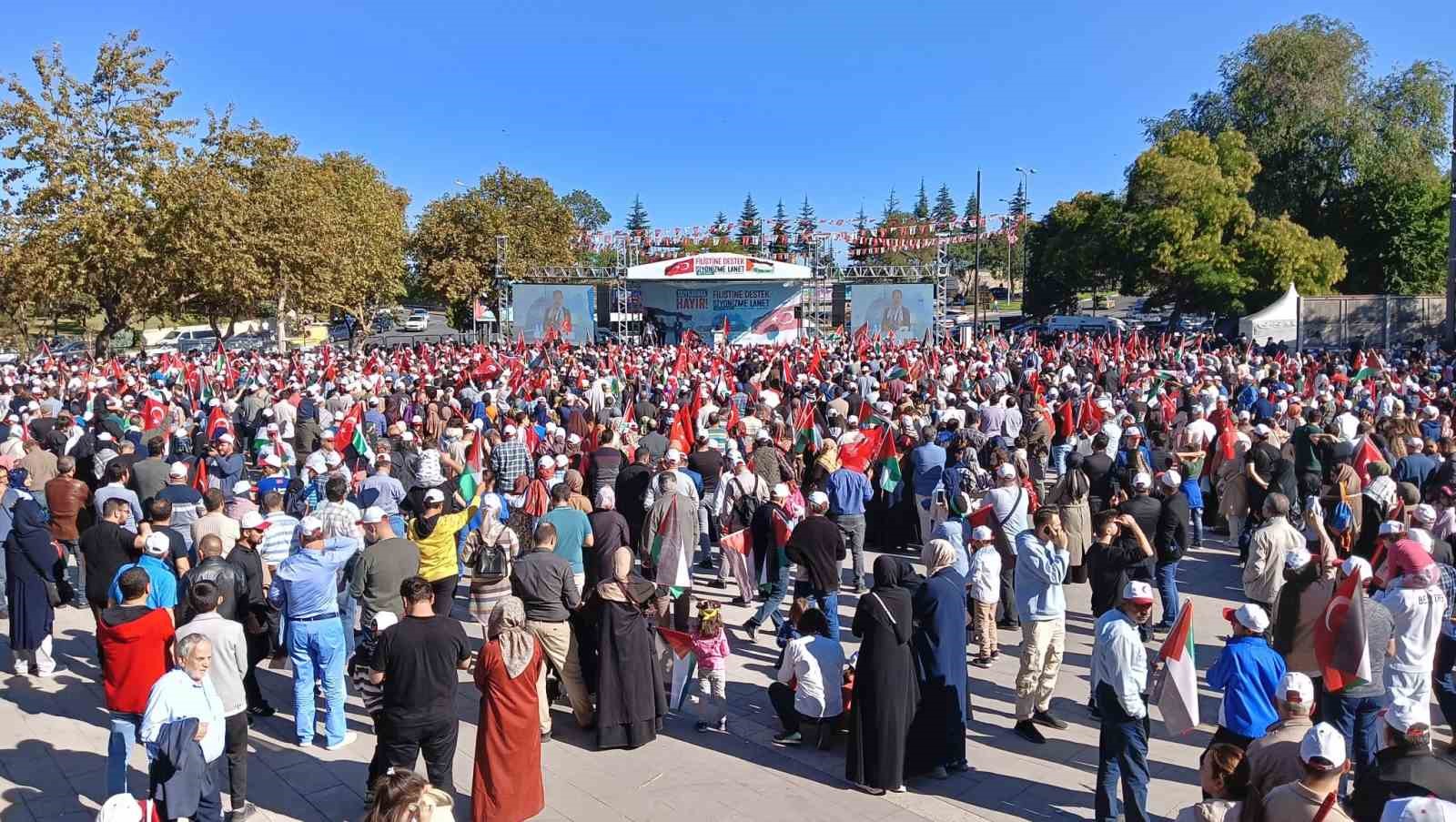 Ankara’da sivil toplum kuruluşlarından Filistin’e destek mitingi