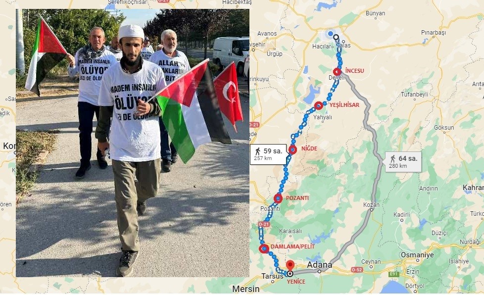 "Filistin" kafilesinin yürüyüşü sürüyor
