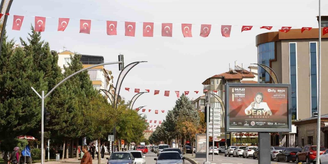 Aksaray Belediyesi, cadde ve sokakları Türk bayrakları ile donatıyor