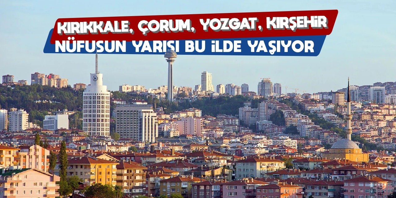 Kırıkkale, Çorum, Yozgat, Kırşehir! Nüfusun yarısı bu ilde yaşıyor