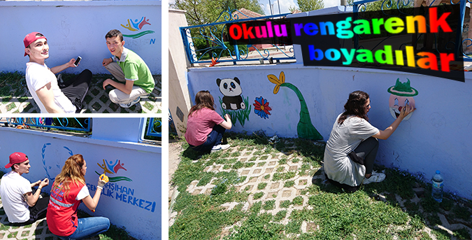 Okulu boyadılar