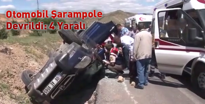 Otomobil Şarampole Devrildi: 4 Yaralı