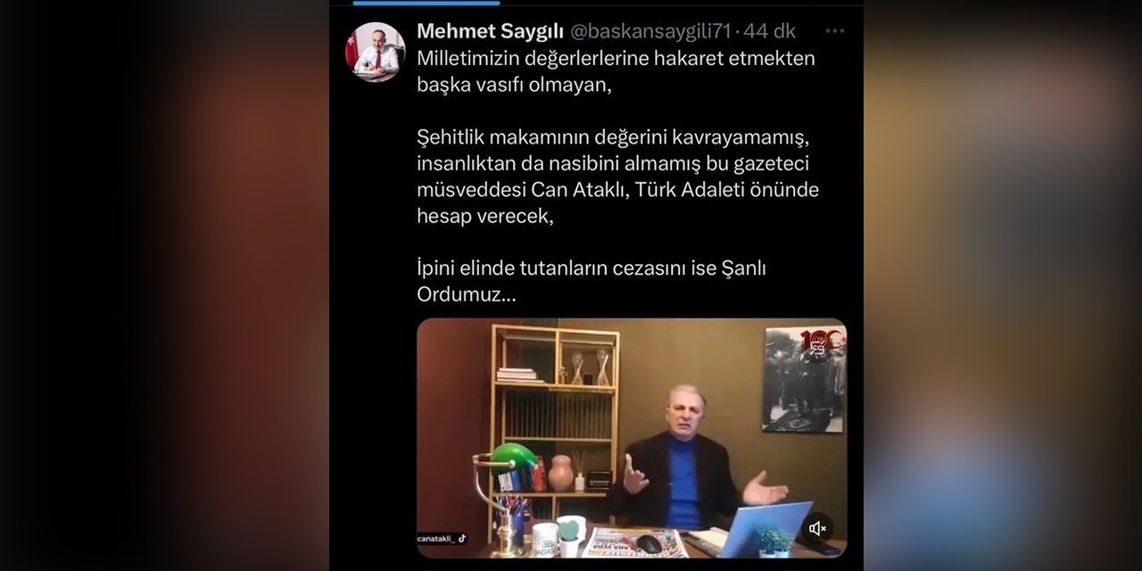 Başkan Saygılı'dan Can Ataklı'ya tepki!