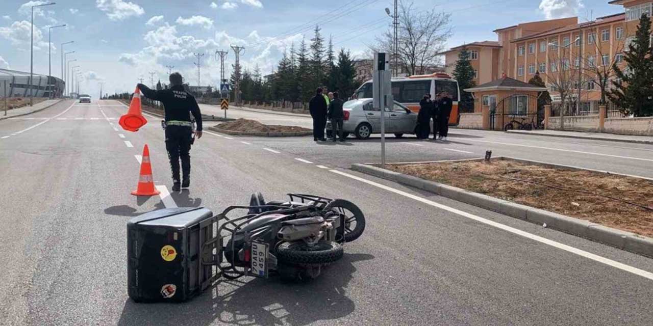 Karaman’da otomobille motosiklet çarpıştı: 1 yaralı