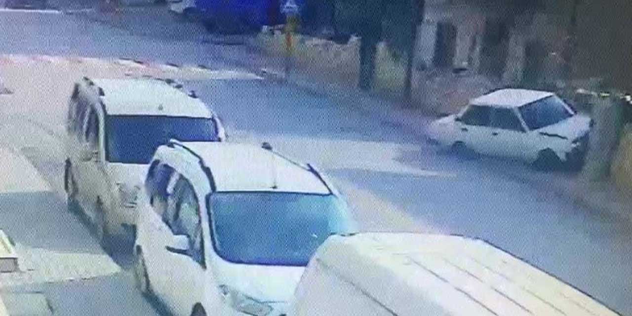 Karaman’da otomobilin duvara çarpma anı kamerada