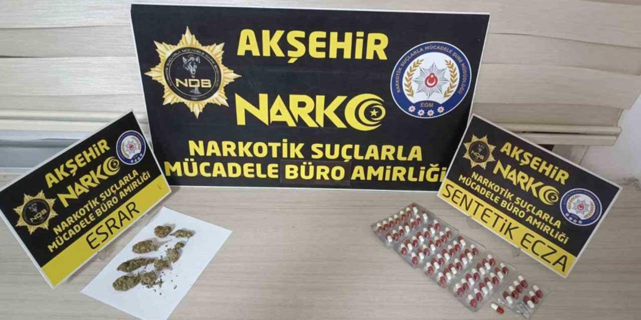 Akşehir’e otobüsle uyuşturucu getiren şahıs yakalandı