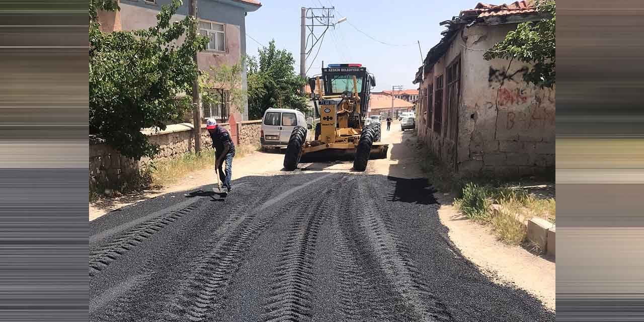 Keskin'de bozuk yollar asfaltlanıyor