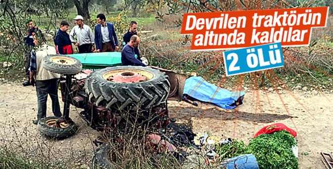 Traktör şarampole devrildi