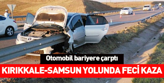 Otomobil bariyere çarptı