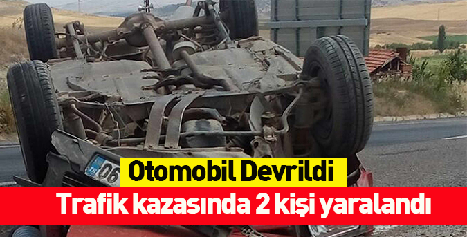 Otomobil şarampole devrildi