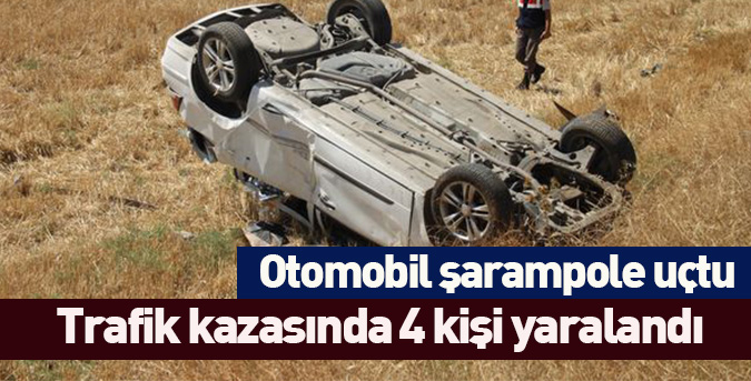 Otomobil şarampole devrildi