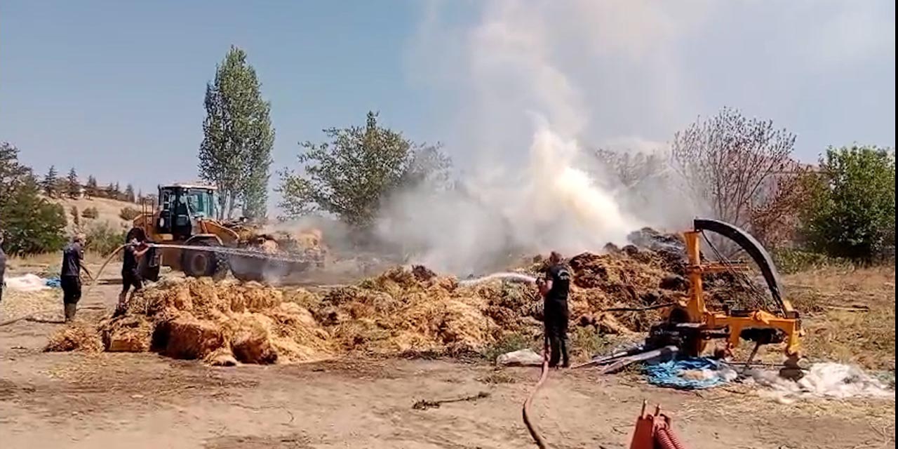 Hasandede Köyü’nde korkutan saman yangını!