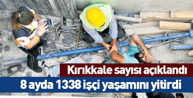 8 ayda 1338 işçi yaşamını yitirdi