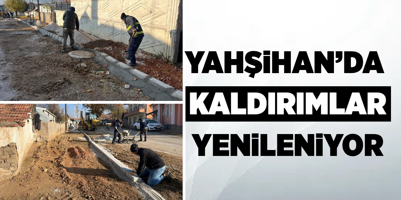 Yahşihan’da kaldırımlar yenileniyor