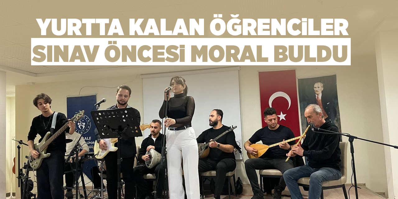 Yurtta kalan öğrenciler sınav öncesi moral buldu