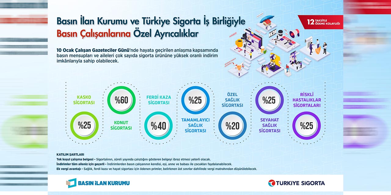 Basın çalışanları için özel sigorta anlaşması
