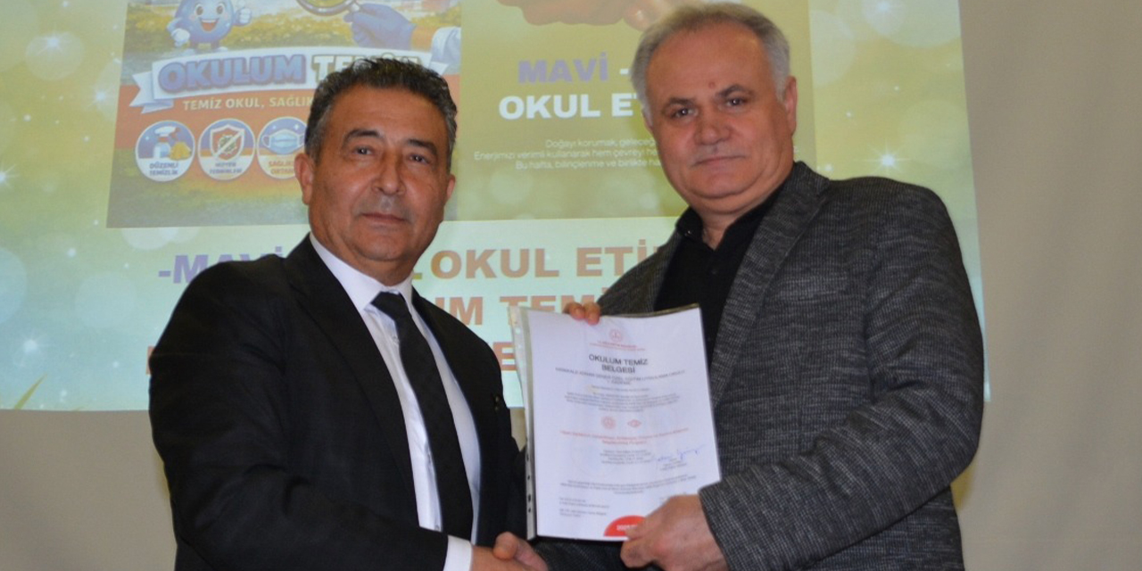 Temiz ve mavi-yeşil etiket alan okullar ödüllendirildi