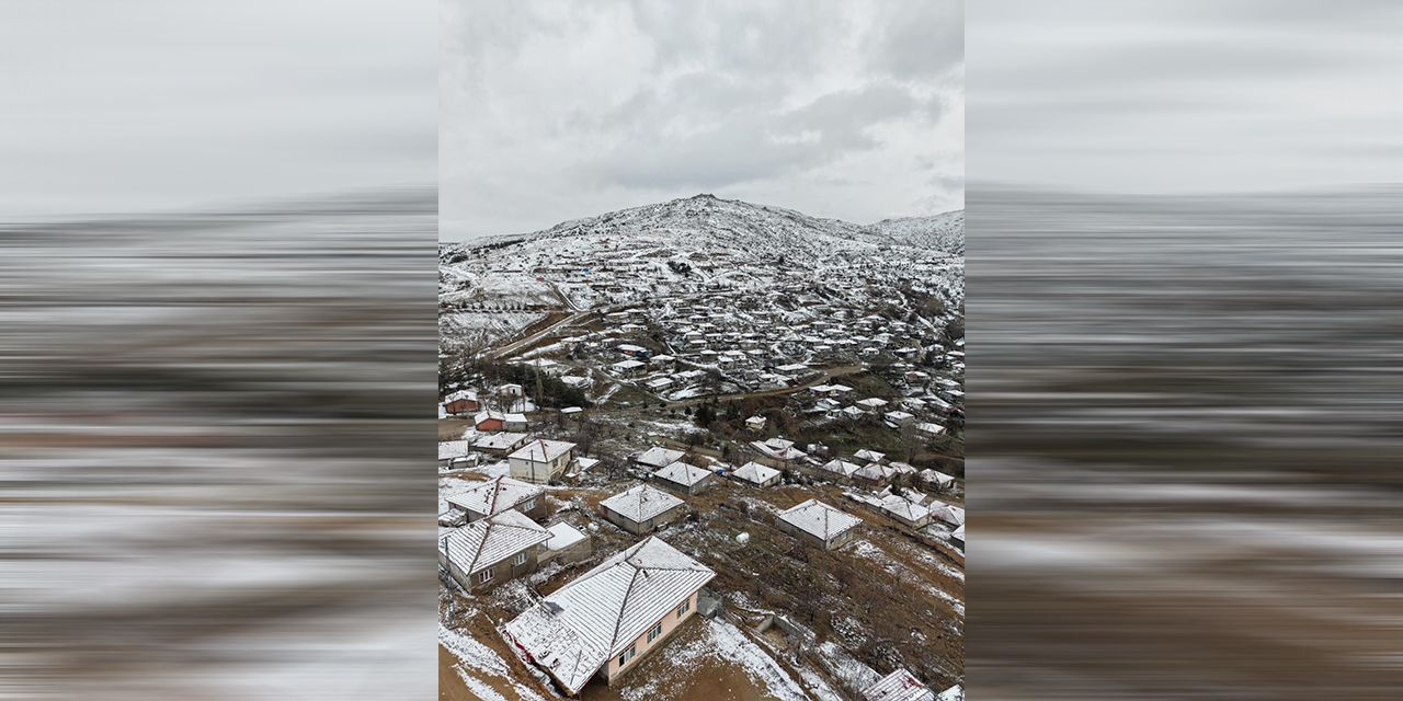 Dinek Dağı kar yağışıyla bir başka güzel