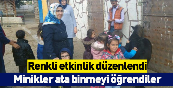 Minikler ata binmeyi öğrendi