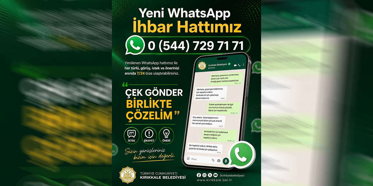 Kırıkkale Belediyesi yeni WhatsApp hattını duyurdu!