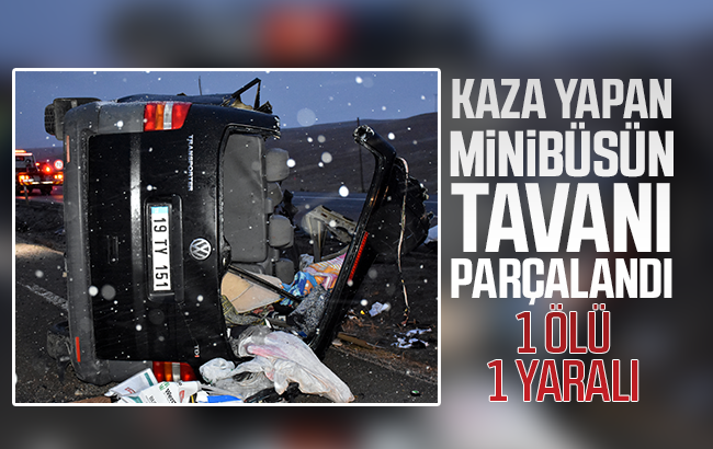 Minibüs yolcu otobüsüne çarptı; 1 ölü, 1 yaralı