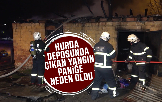 Hurda deposunda korkutan yangın