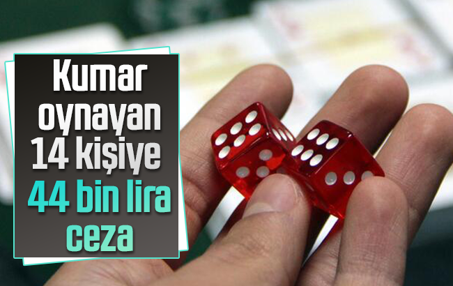 Kumar oynarken yakalanan 14 kişiye ceza kesildi