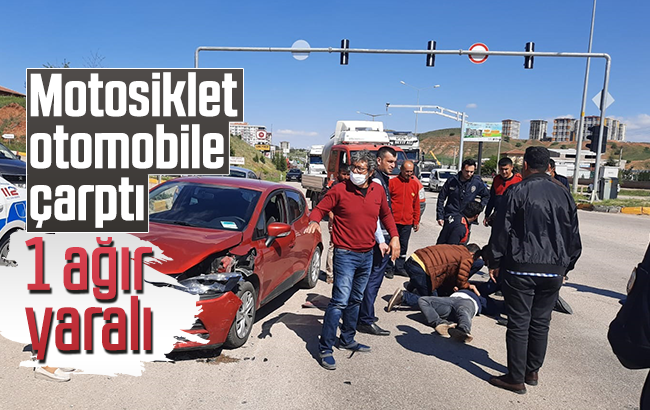Motosiklet ile otomobil çarpıştı: 1 ağır yaralı